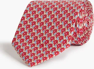 Printed silk-twill tie