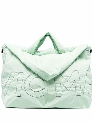 Logo-Embroidered Padded Shoulder Bag