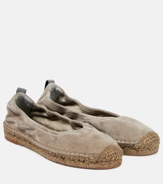 Embellished suede espadrilles