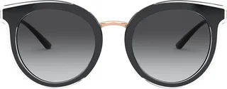 Transparent Trim Round Sunglasses