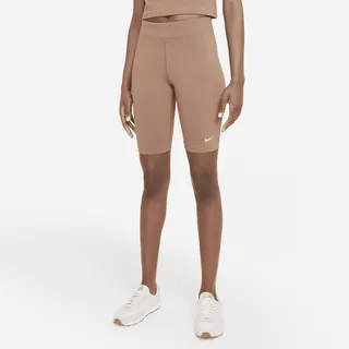 Women's Nike Sportswear Essential Mid-Rise Biker Shorts in Brown