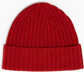 Ribbed cashmere beanie