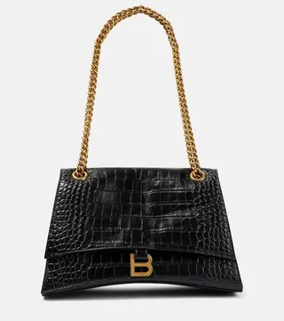 Crush Medium croc-effect leather shoulder bag