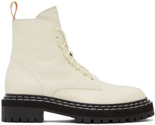 Proenza Schouler Off-White Lug Sole Combat Boots
