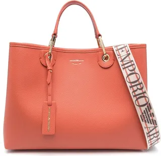 Pebble-Effect Logo-Strap Tote