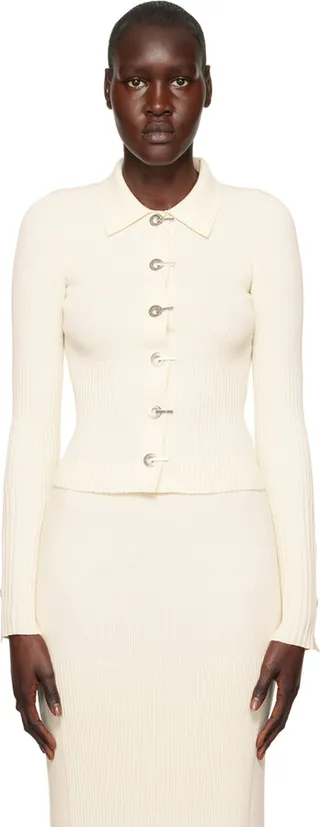 Dion Lee Off-White Gradient Rib Cardigan