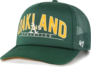 Men's '47 Brand Green Oakland Athletics Backhaul Foam Trucker Snapback Hat