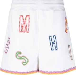 Logo-Embroidered Lace-Trim Shorts