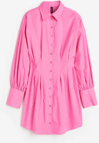 Curvy Fit Shirt Dress with Lacing at Back