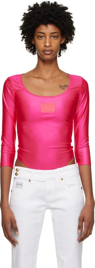 Versace Jeans Couture Pink Patch Bodysuit
