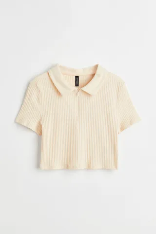 Half-zip Crop Top