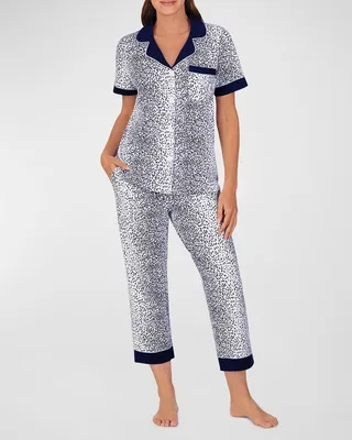 Cropped Leopard-Print Pajama Set