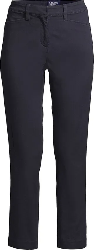 Lands' End School Uniform Women's Regular Mid Rise Chino Crop Pants - 4 - Classic Navy