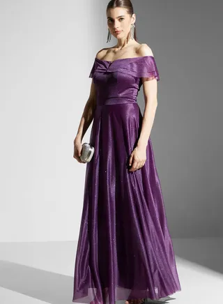 Off Shoulder Shimmer Dress
