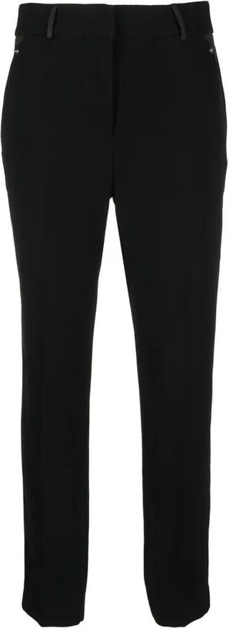 Satin-Detail Cropped Trousers