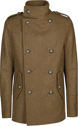 Balmain Double-Breasted Military Coat