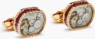 Embellished rose gold-plated cufflinks