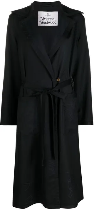 Tie-Front Long-Sleeved Coat