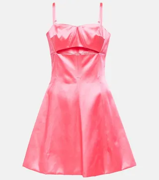 A-line cotton-blend minidress
