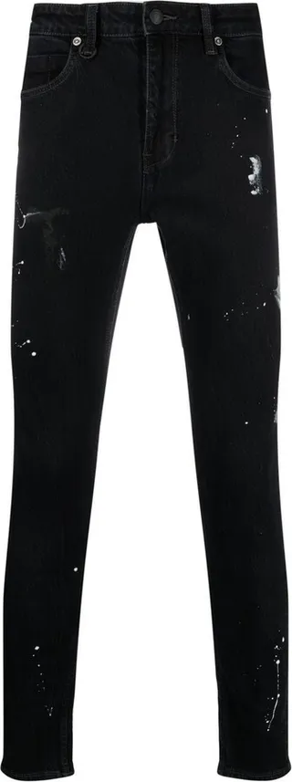 Rebel paint-splatter skinny jeans