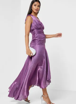 Sleeveless Ruched Detail Dress