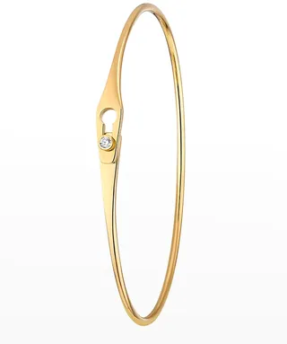 Yellow Gold Secure Flex Bracelet with 1 Diamond