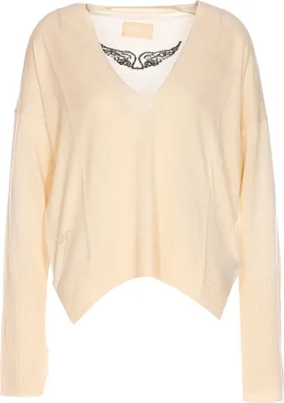 Zadig & Voltaire Logo Embroidered V-Neck Sweater