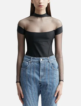Illusion Neckline Bodysuit