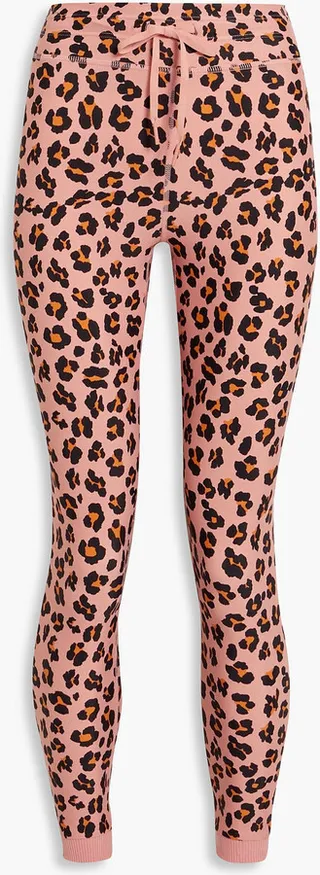 Cropped leopard-print stretch leggings