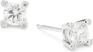 18K White Gold & 0.28 TCW Diamond Stud Earrings