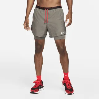 Nike Men's Dri-FIT Run Division Flex Stride 2-In-1 5" Running Shorts in Grey