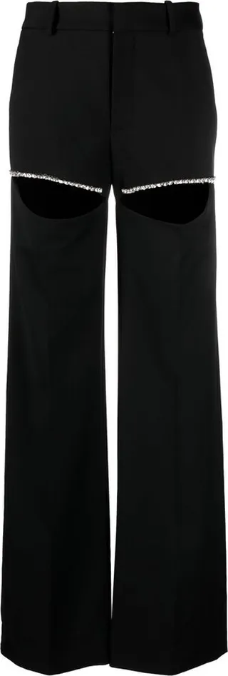 Cut-Out Straight-Leg Trousers