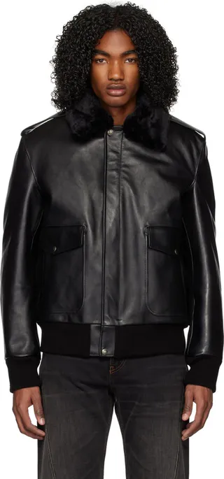 Schott Black A-2 Leather Jacket