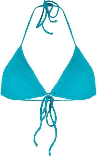 Greca-print bikini top