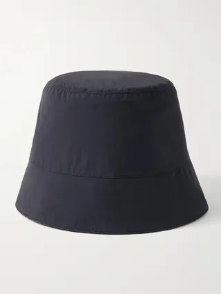 Reversible Logo-Jacquard Cotton-Blend and Shell Bucket Hat