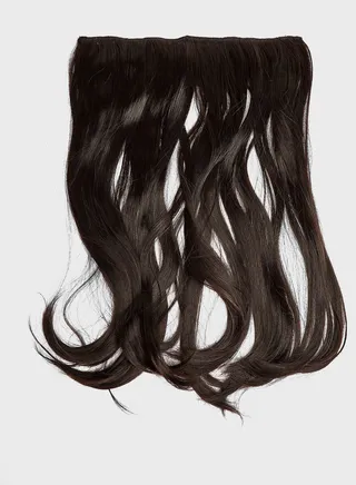Thick 14" 1 Piece Blow Dry Wavy Clip In Hair Extensions -4 Dark Brown