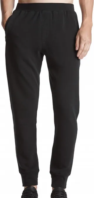 Men Slim French Terry Sweatpant in Black