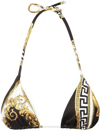 Printed triangle bikini top
