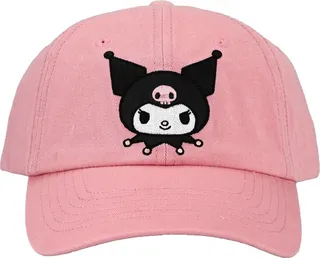 Kuromi Embroidered Pink Cotton Twill Dad Hat