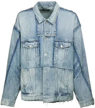 Cut-up cotton denim jacket