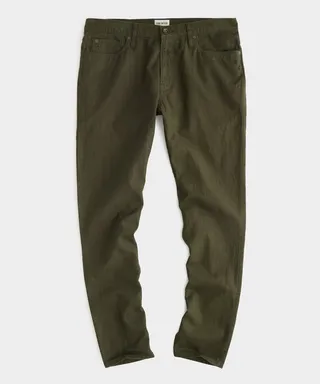 Slim 5-Pocket Cotton Linen Pant in Snyder Olive