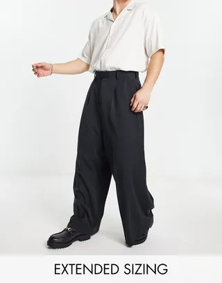 ASOS DESIGN extreme wide leg smart pants in black