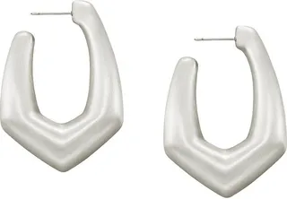 Kaia Rhodium Plated Geometric Hoop Earrings