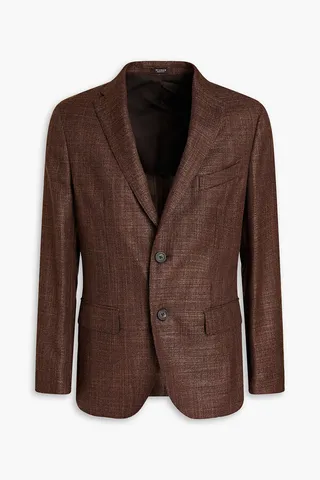 Wool and silk-blend tweed blazer