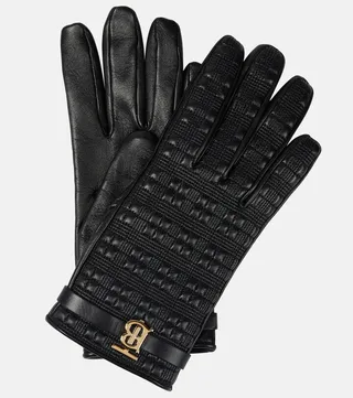 Quilted leather gloves