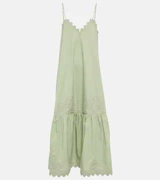 Cotton poplin midi dress