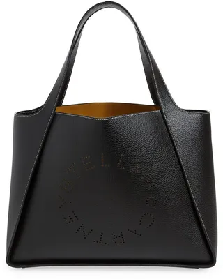 Perforated Logo Faux Leather Tote