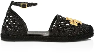 Eleanor Woven Leather d'Orsay Espadrille Sandals