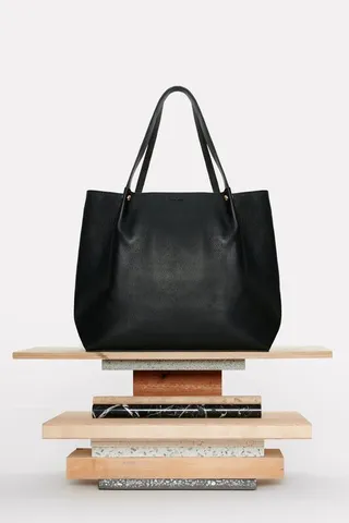 NYDJ Leather Tote Bag With Pouch - Black