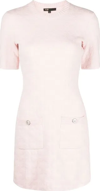 Jacquard Short-Sleeve Minidress